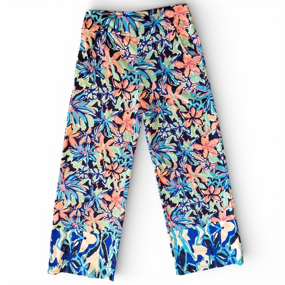 Jean-Pierre Klifa‎ Floral Capri Leggings Womens Medium Stretch Coastal